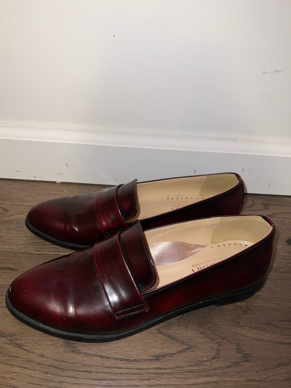 Women's Burgundy Leather Penny Loafers